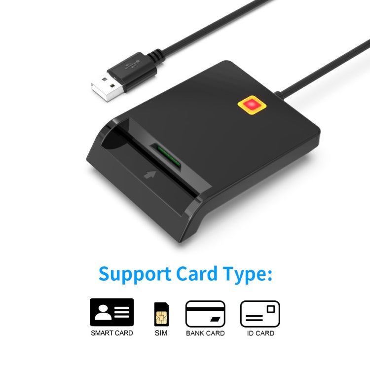 Rcoketek CR301 Smart CAC Card Reader USB 2.0 Bank Card SIM Card Tax Reader, USB