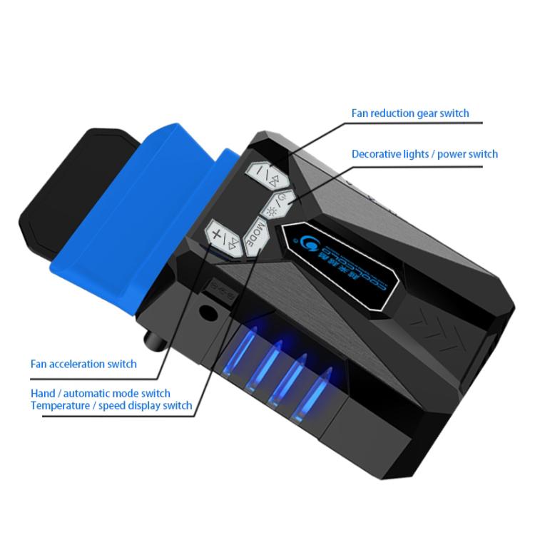 Ice Troll 5 COOLCOLD Portable Laptop Cooling Fan Air Cooler Speed Adjustable High Performance Notebook Fan Cooler Controller, AC 220V, AC 220V (Black)