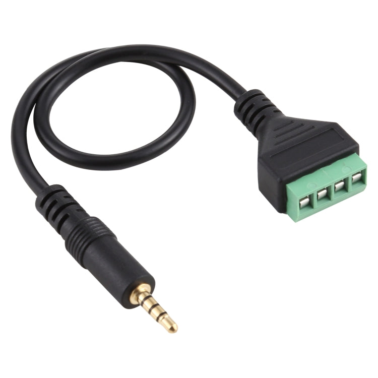 3.5mm Male to 4 Pin Pluggable Terminals Solder-free Connector Solderless Connection Adapter Cable, Length: 30cm, 3.5mm Male to 4 Pin