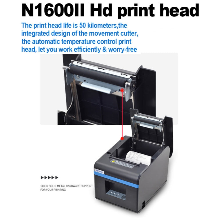 Xprinter N160II USB+WIFI Interface 80mm 160mm/s Automatic Thermal Receipt Printer, UK Plug, USB+WIFI Interface, US Plug, USB+WIFI Interface, EU Plug, USB+WIFI Interface, UK Plug