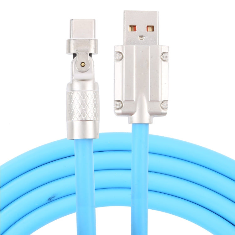 Mech Series 6A 120W USB to Type-C 180-degree Metal Plug Fast Charging Cable, Length: 1.8m, 1.8m 180-degree Type-C