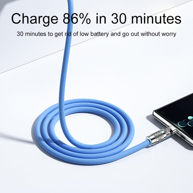 Mech Series 6A 120W USB to Type-C 180-degree Metal Plug Fast Charging Cable, Length: 1.8m, 1.8m 180-degree Type-C