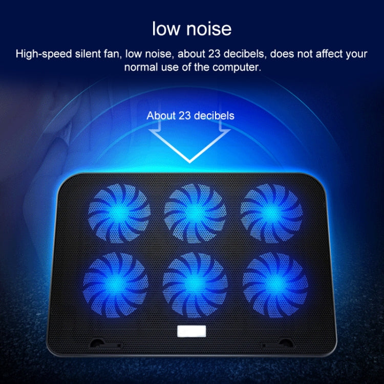 ICE COOREL Notebook Computer Base Speed Control Silent Six-fan Cooling Holder Cooling Rack, Style: Flagship, Style: Flagship