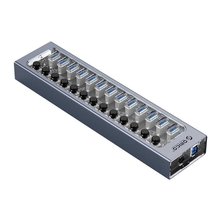 ORICO AT2U3-13AB-GY-BP 13 Ports USB 3.0 HUB with Individual Switches & Blue LED Indicator, US Plug, 13AB