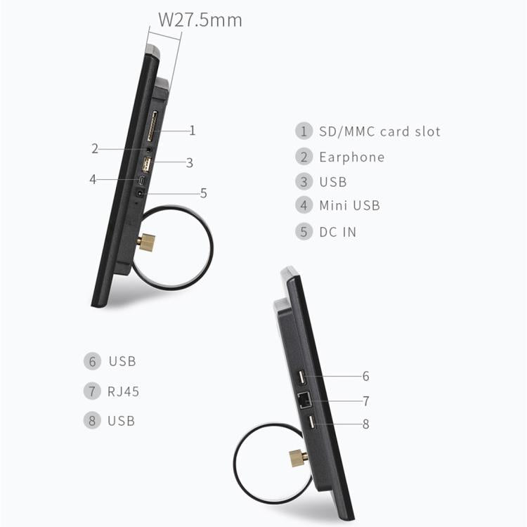 HSD-P538 14 inch IPS Touch Screen All in One PC with Holder, 4GB+32GB, Android 14 RK3576S Octa-core, 14 inch 4GB+32GB