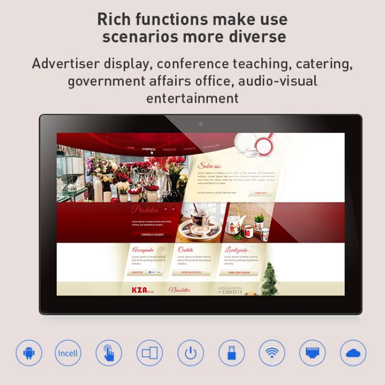 HSD-P514 18.5 inch LCD Touch Screen All in One PC with Holder, 2GB+16GB, Android 11 RK3568 Quad Core, 18.5 inch 2GB+16GB