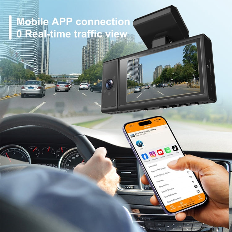 X12 2K Ultra HD Panoramic Triple Recording WiFi Car Driving Recorder Support Mobile APP, X12