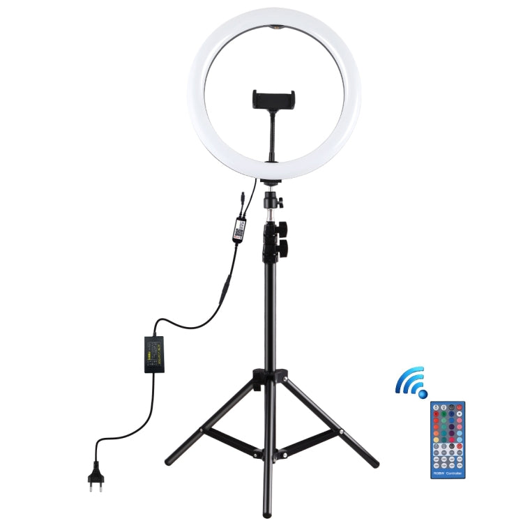 PULUZ 11.8 inch 30cm RGB Light 1.1m Tripod Mount Dimmable LED Ring Vlogging Selfie Photography Video Lights Live Broadcast Kits with Cold Shoe Tripod Ball Head & Phone Clamp, 12 inch RGB+Tripod(EU), 11.8 inch RGB+Tripod(AU)