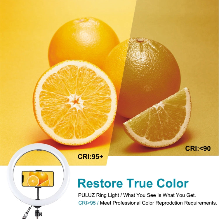 PULUZ 11.8 inch 30cm RGB Light 1.1m Tripod Mount Dimmable LED Ring Vlogging Selfie Photography Video Lights Live Broadcast Kits with Cold Shoe Tripod Ball Head & Phone Clamp, 12 inch RGB+Tripod(EU), 11.8 inch RGB+Tripod(AU)
