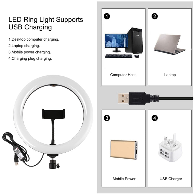 PULUZ 10.2 inch 26cm RGBW Light + 1.65m Tripod Mount Curved Surface USB RGBW Dimmable LED Ring Vlogging Video Light Live Broadcast Kits with Cold Shoe Tripod Ball Head & Phone Clamp & Remote Control, 10.2 inch RGBW+1.65m Tripod