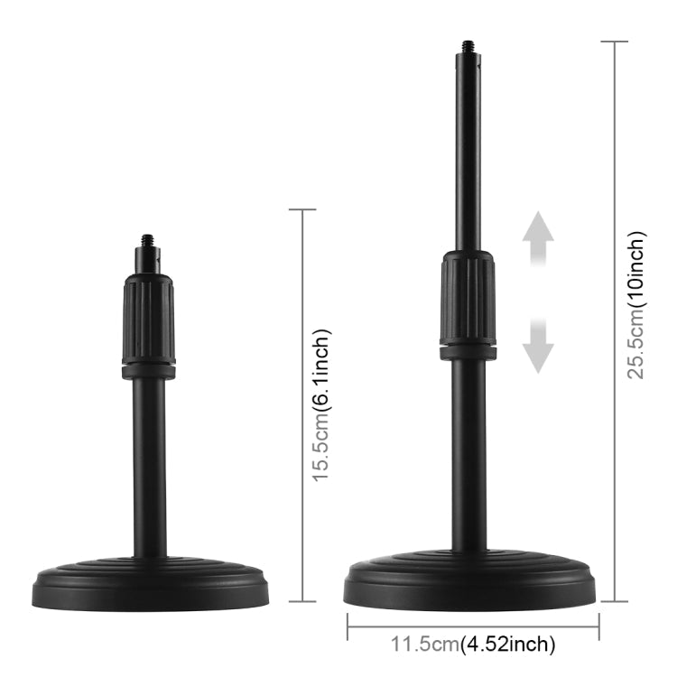 PULUZ 7.9 inch 20cm Light+ Round Base Desktop Holder USB 3 Modes Dimmable Dual Color Temperature LED Curved Light Ring Vlogging Selfie Photography Video Lights with Phone Clamp, 7.9 inch+Desktop Mount