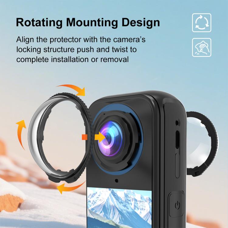 For Insta360 X4 Air PULUZ Rotation Optical Glass Lens Guard  Protective Cover, For Insta360 X4 Air