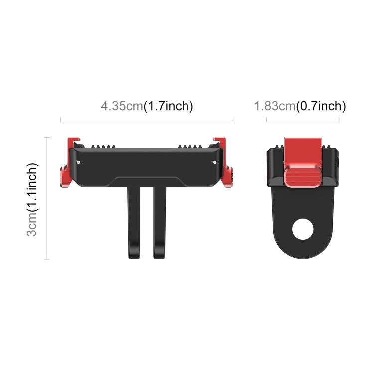 For DJI Osmo Action 6 / Nano PULUZ Two Claw Plastic Magnetic Quick Release Base Mount, Two Claw Quick-Release Base