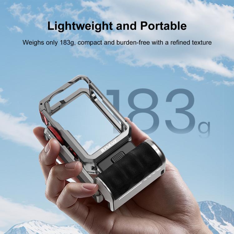 For DJI Osmo Action 6 PULUZ Metal Camera Cage Expansion Adapter with Handle Grip, For DJI Osmo Action 6