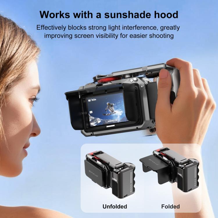 For DJI Osmo Action 6 PULUZ Metal Camera Cage Expansion Adapter with Handle Grip, For DJI Osmo Action 6