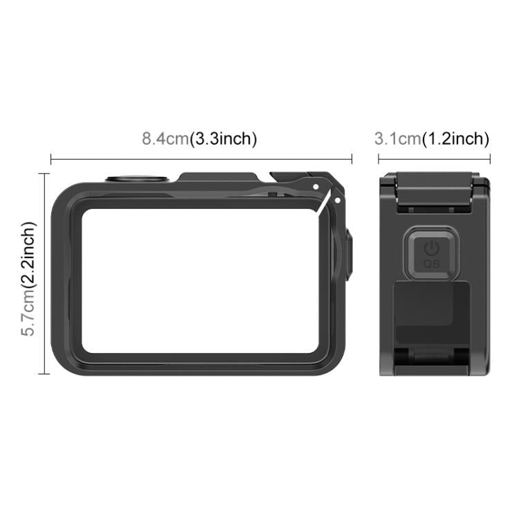 For DJI Osmo Action 6 PULUZ Plastic Cage Vertical-Horizontal Expansion Adapter Frame with Cold Shoe, Plastic Cage