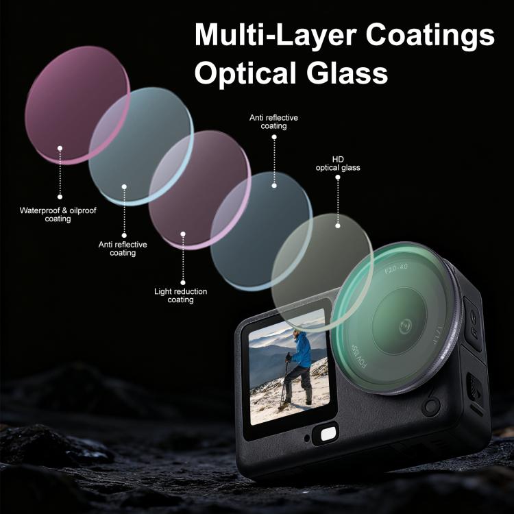 For DJI Osmo Action 6 PULUZ Action Camera Black Mist 1/4 Lens Filter, Black Mist 1/4