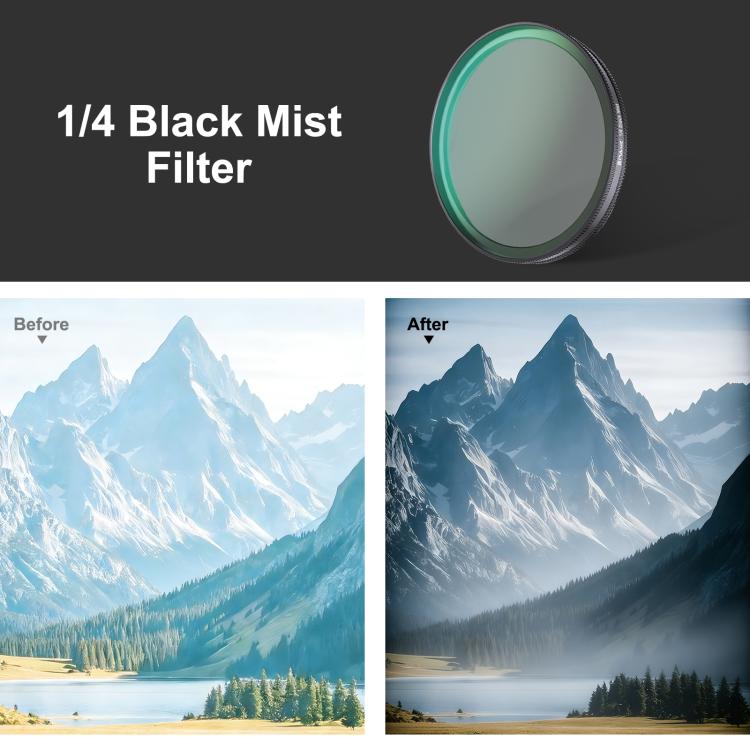 For DJI Osmo Action 6 PULUZ Action Camera Black Mist 1/4 Lens Filter, Black Mist 1/4