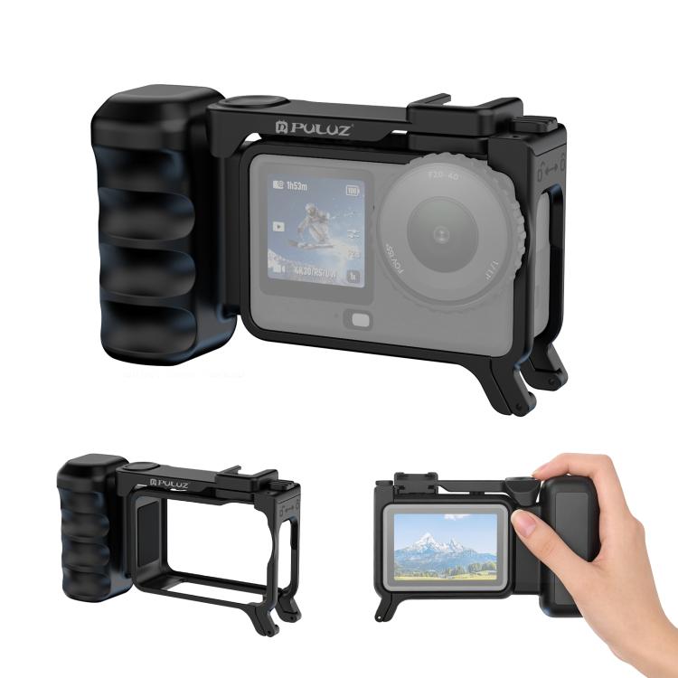 For DJI Osmo Action 6 PULUZ Street Photography Handle Ergonomic Hand Grip Cage Frame with Cold Shoe, Street Photography Handle