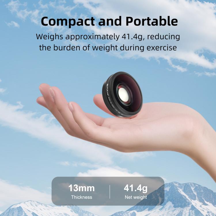 For DJI Osmo Action 6 PULUZ FOV Boost Lens 185 Degree Wide Angle Lens, For DJI Osmo Action 6