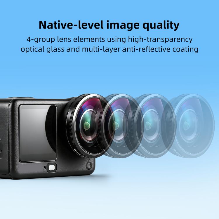 For DJI Osmo Action 6 PULUZ FOV Boost Lens 185 Degree Wide Angle Lens, For DJI Osmo Action 6