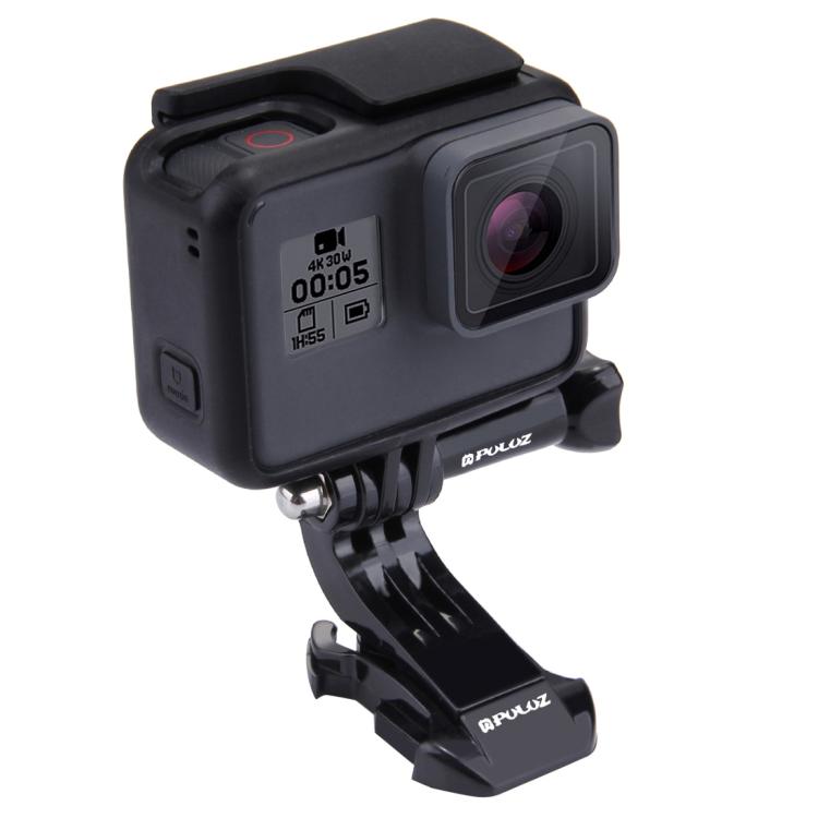 PULUZ Black Vertical Surface J-Hook Buckle Mount for PULUZ Action Sports Cameras Jaws Flex Clamp Mount for GoPro, Insta360, DJI and Other Action Cameras, J-Hook Mount