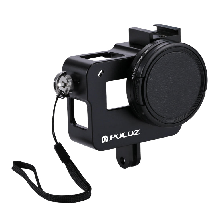 PULUZ Housing Shell CNC Aluminum Alloy Protective Cage with 52mm UV Lens for GoPro HERO(2018) /7 Black /6 /5, For HERO6 /5 No Frame, For HERO5/6 No Frame