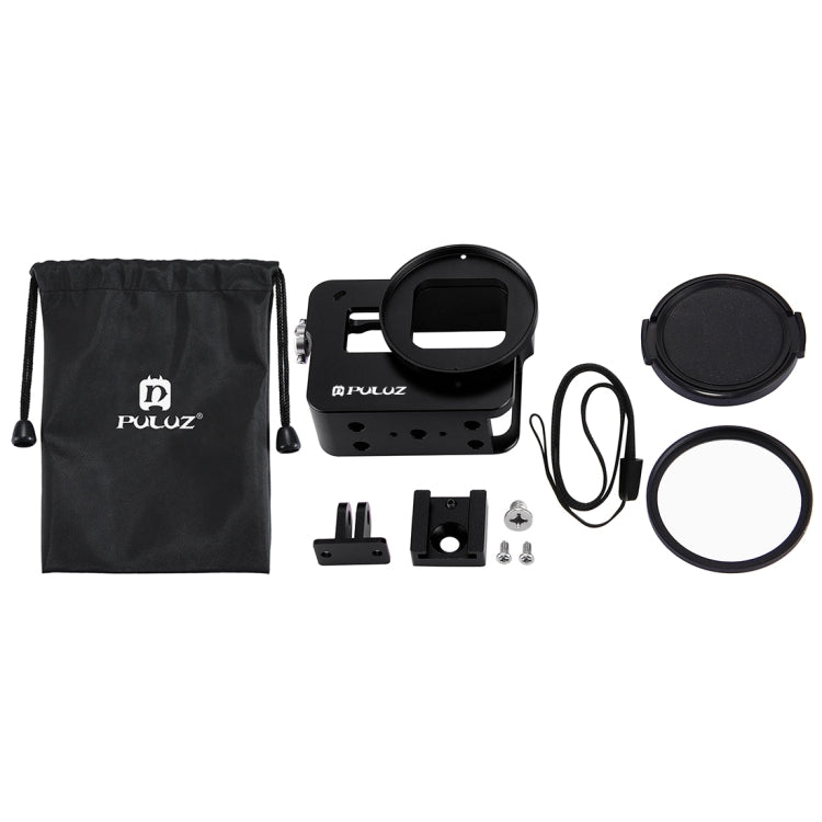 PULUZ Housing Shell CNC Aluminum Alloy Protective Cage with 52mm UV Lens for GoPro HERO(2018) /7 Black /6 /5, For HERO6 /5 No Frame, For HERO5/6 No Frame