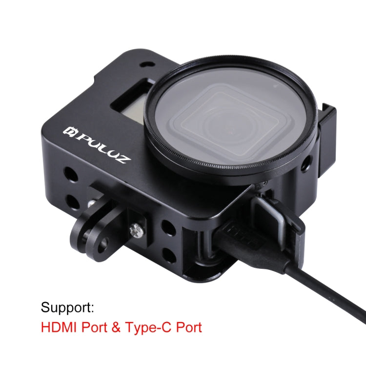 PULUZ Housing Shell CNC Aluminum Alloy Protective Cage with 52mm UV Lens for GoPro HERO(2018) /7 Black /6 /5, For HERO6 /5 No Frame, For HERO5/6 No Frame