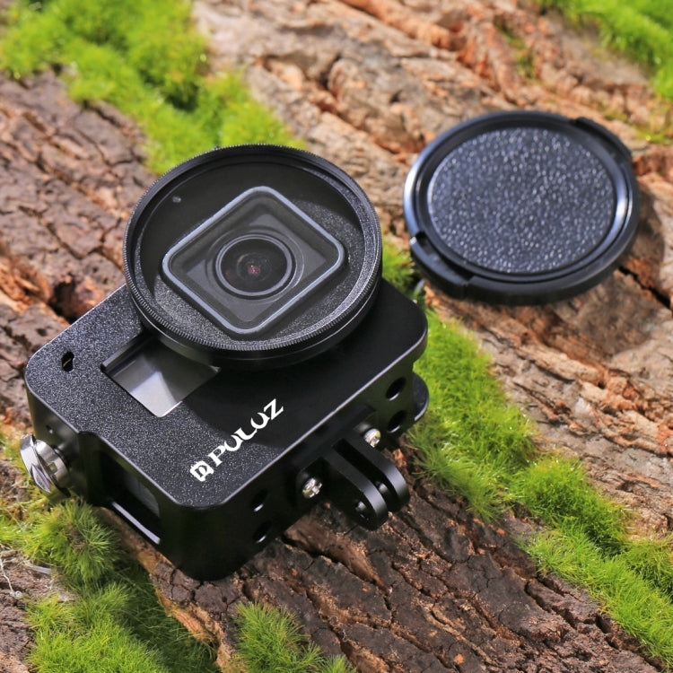 PULUZ Housing Shell CNC Aluminum Alloy Protective Cage with 52mm UV Lens for GoPro HERO(2018) /7 Black /6 /5, For HERO6 /5 No Frame, For HERO5/6 No Frame