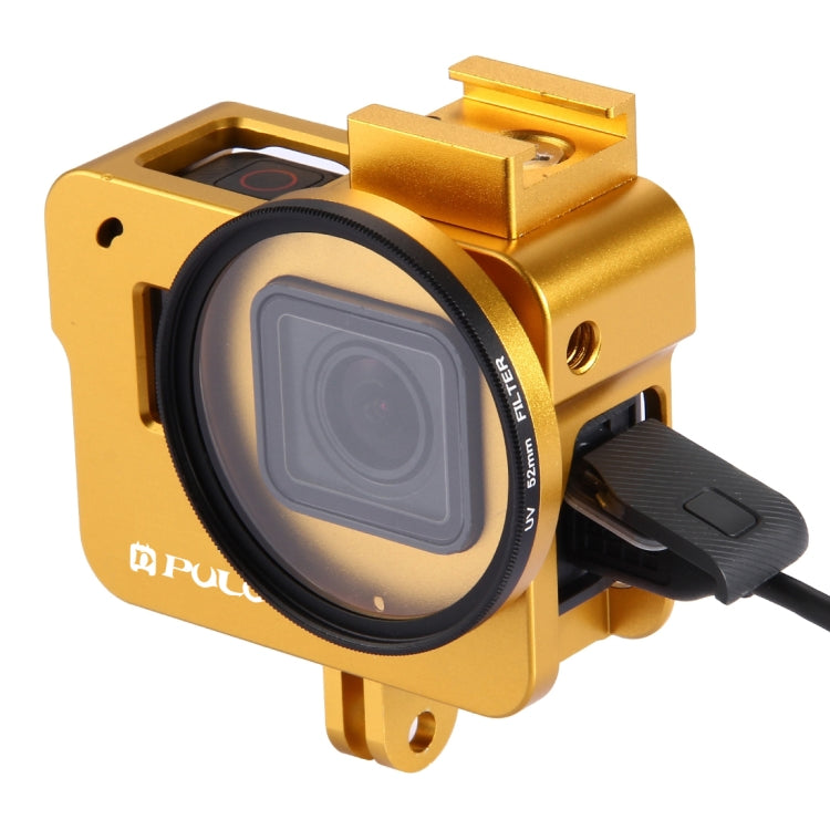 PULUZ Housing Shell CNC Aluminum Alloy Protective Cage with 52mm UV Lens for GoPro HERO(2018) /7 Black /6 /5, For HERO6 /5 No Frame, For HERO5/6 No Frame