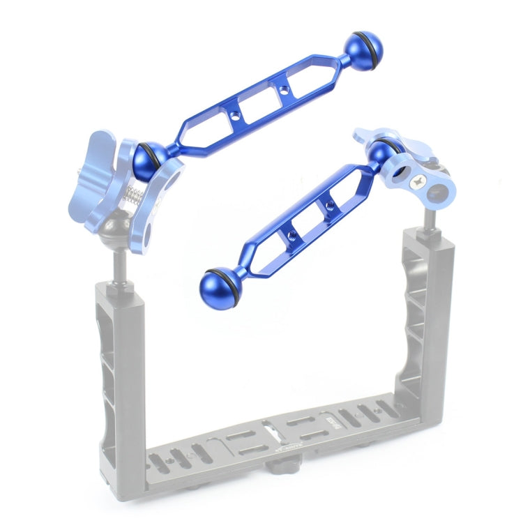 PULUZ 7.0 inch 17.7cm Aluminum Alloy Dual Balls Arm, Ball Diameter: 25mm, 7.0 inch (Blue)