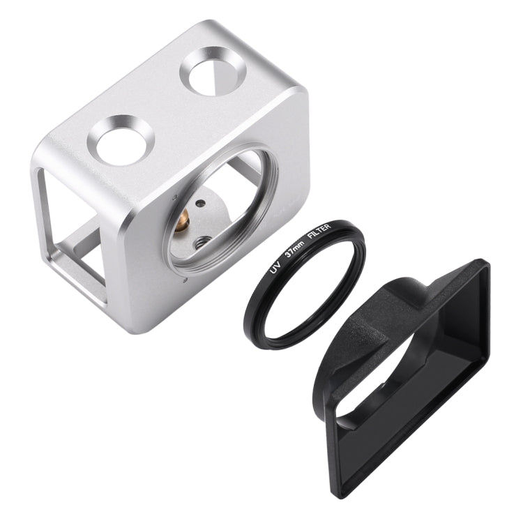 PULUZ for Sony RX0 Aluminum Alloy Protective Cage + 37mm UV Filter Lens + Lens Sunshade with Screws and Screwdrivers, Cage Black, Cage Gold, Cage Blue, Cage Red, Cage Silver