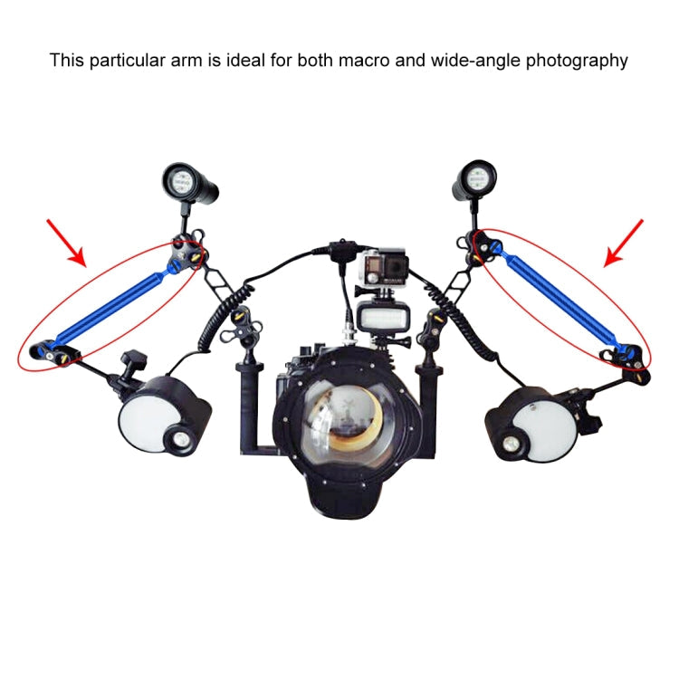 PULUZ  7 inch 18cm Length 20.8mm Diameter Dual Balls Carbon Fiber Floating Arm, Ball Diameter: 25mm, 7 inch Blue