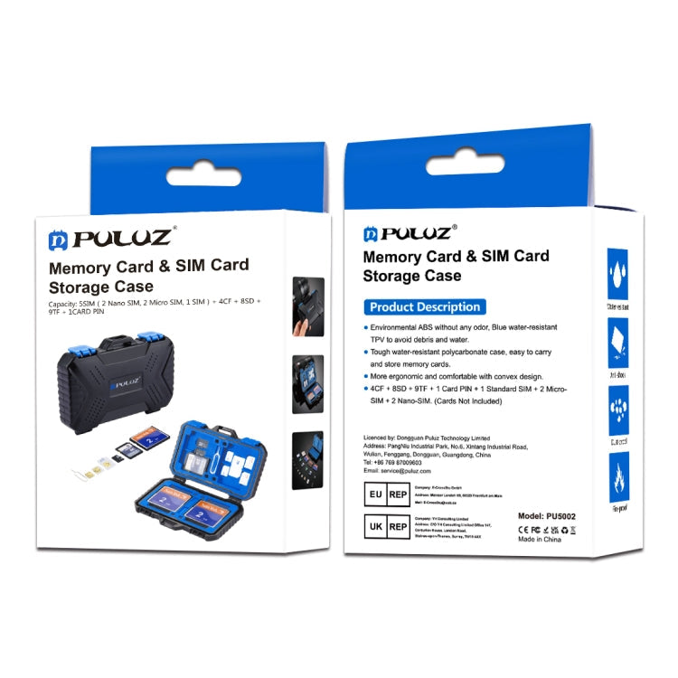 PULUZ 27 in 1 Memory Card Case for 4CF + 8SD + 9TF + 1Card PIN + 1Standard SIM + 2Micro-SIM + 2Nano-SIM, 27 in 1