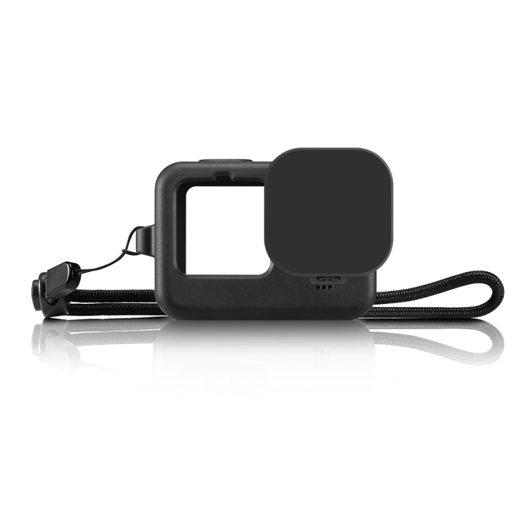 PULUZ for GoPro HERO12 Black /11 Black /10 Black /9 Black Silicone Protective Case Cover with Wrist Strap & Lens Cover, For GoPro HERO9 Black