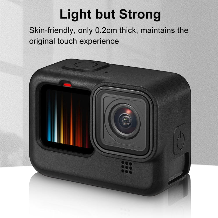 PULUZ for GoPro HERO12 Black /11 Black /10 Black /9 Black Silicone Protective Case Cover with Wrist Strap & Lens Cover, For GoPro HERO9 Black