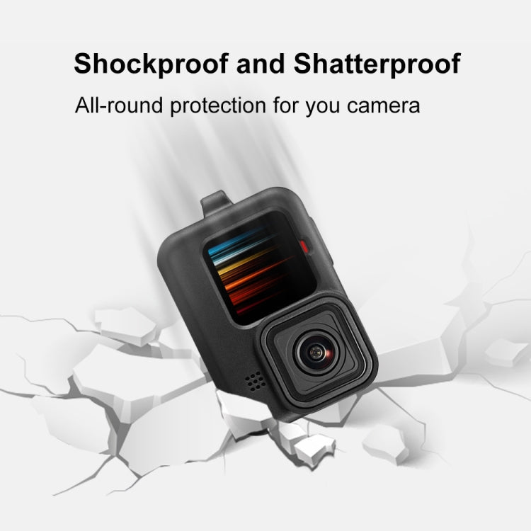 PULUZ for GoPro HERO12 Black /11 Black /10 Black /9 Black Silicone Protective Case Cover with Wrist Strap & Lens Cover, For GoPro HERO9 Black