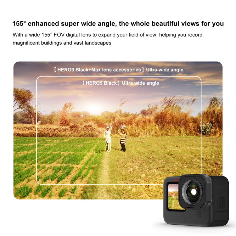 PULUZ Max Lens Mod Wide Angle Lens for GoPro Hero13 Black / Hero12 Black / Hero11 Black / HERO10 Black / HERO9 Black, For GoPro Hero13 Black / Hero12 Black