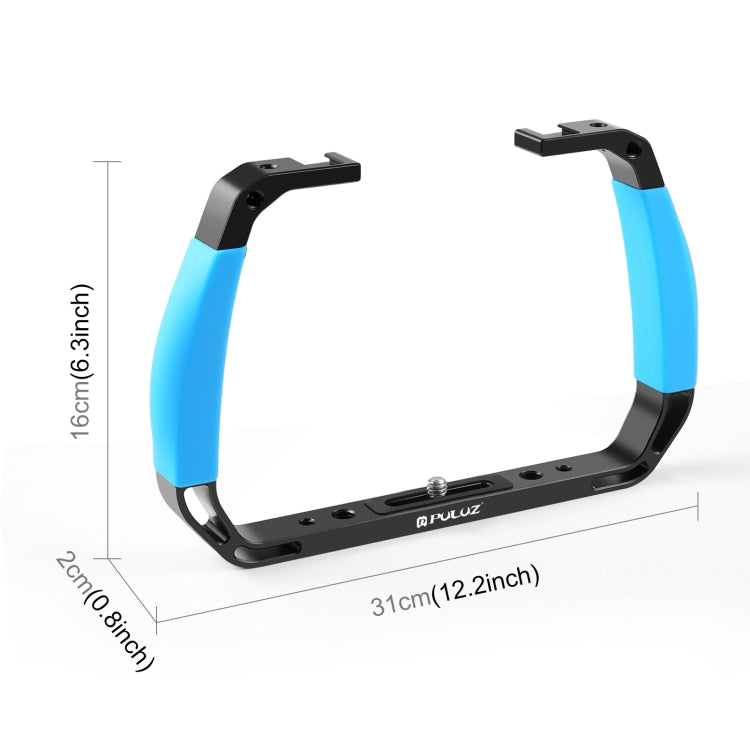 PULUZ Dual Silicone Handles Aluminium Alloy Underwater Diving Rig for GoPro, Other Action Cameras and  Smartphones, For Action Cameras and Smartphones