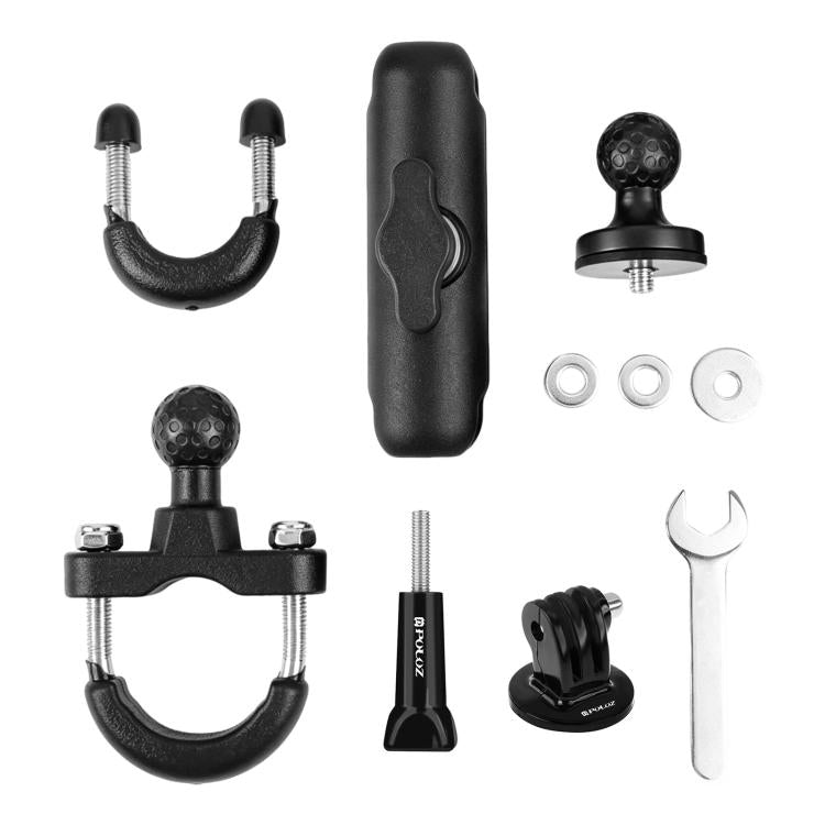 PULUZ Motorcycle Handlebar Fixed Mount U-Bolt Base Holder for GoPro and Other Action Cameras, Handlebar Mount