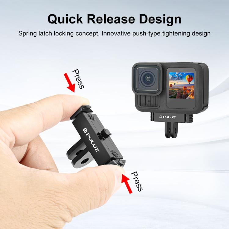 PULUZ Quick Release Magnetic Folding Finger Base Mount for GoPro HERO12 Black /11 Black /11 Black mini /10 Black /9 Black /8 Black / Max, Folding Finger Base Mount