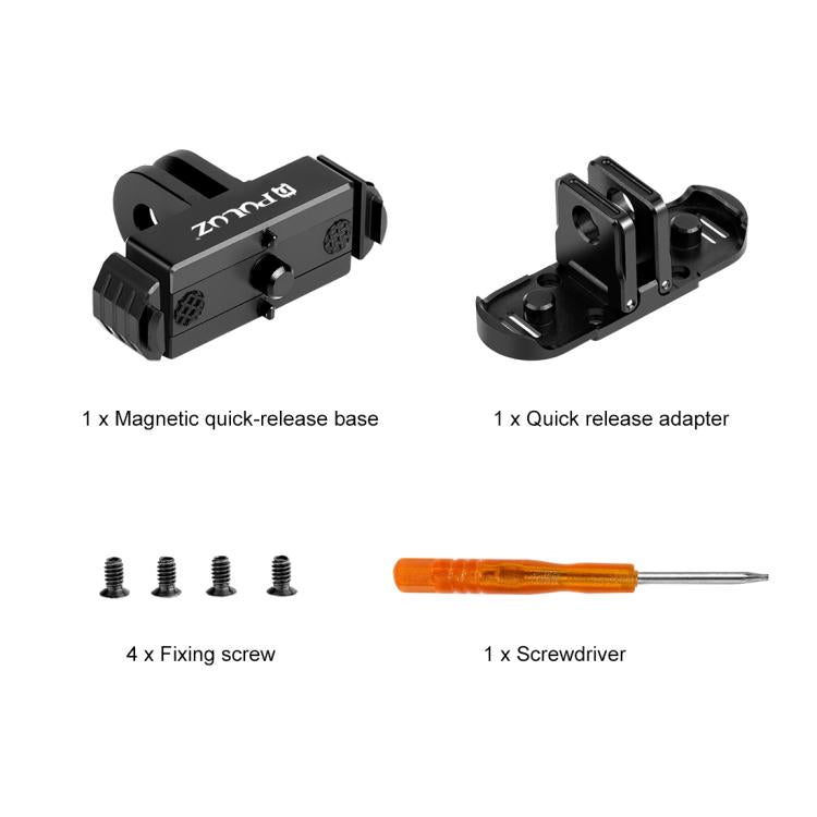 PULUZ Quick Release Magnetic Folding Finger Base Mount for GoPro HERO12 Black /11 Black /11 Black mini /10 Black /9 Black /8 Black / Max, Folding Finger Base Mount