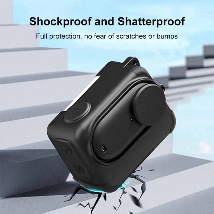 For Insta360 GO 3S PULUZ Camera Charging Box Silicone Cover with Lens Cap & Strap, For Insta360 GO 3S