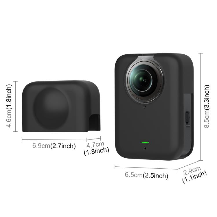 For DJI Osmo 360 PULUZ Silicone Body Protective Cover with Lens Cover, Body Cover with Lens Cover (Black), Body Cover with Lens Cover (Grey)