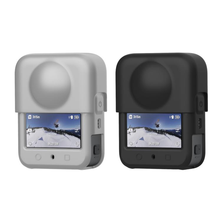 For DJI Osmo 360 PULUZ Silicone Body Protective Cover with Lens Cover, Body Cover with Lens Cover (Black), Body Cover with Lens Cover (Grey)