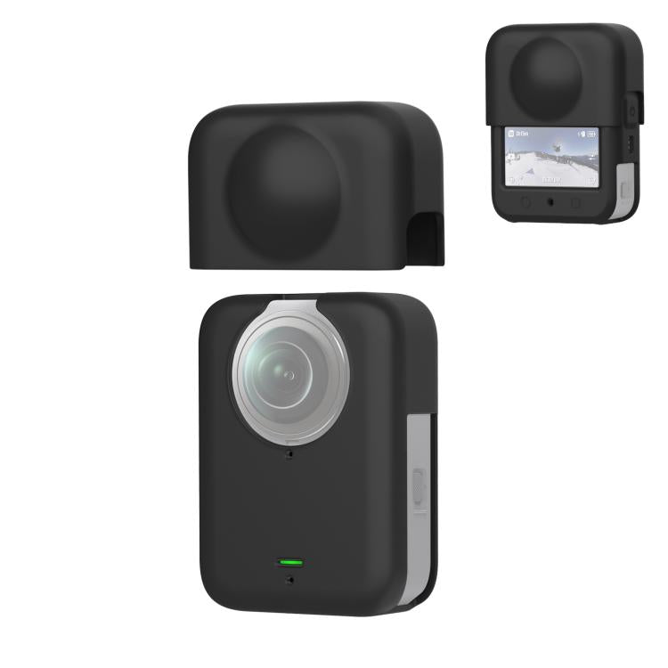 For DJI Osmo 360 PULUZ Silicone Body Protective Cover with Lens Cover, Body Cover with Lens Cover (Black), Body Cover with Lens Cover (Grey)