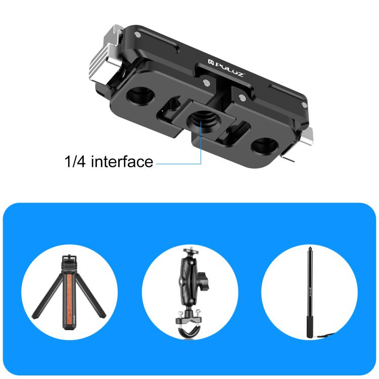For Insta360 GO Ultra PULUZ Magnetic Aluminum Alloy Quick Release Base Mount, For Insta360 GO Ultra Aluminum Alloy