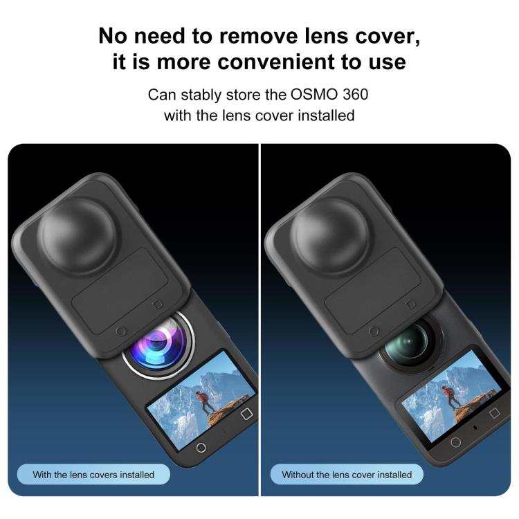 For DJI Osmo 360 STARTRC Camera All-in-one Body Lens Silicone Cover, Body Lens Silicone Cover