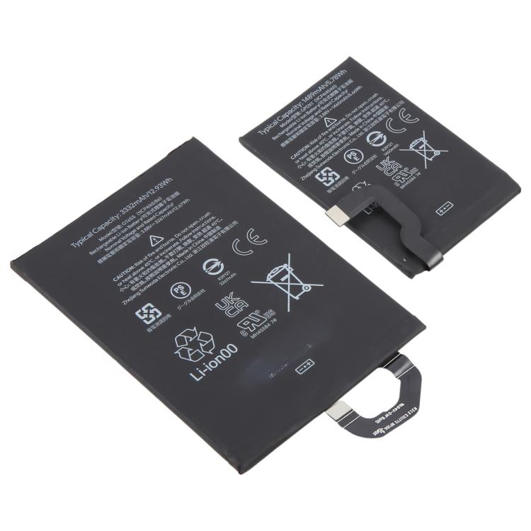 For Google Pixel Fold G9FPL GPDX1 1489mAh / GT6SS 3332mAh Li-Ion Battery (1 Pair), For Google Pixel Fold
